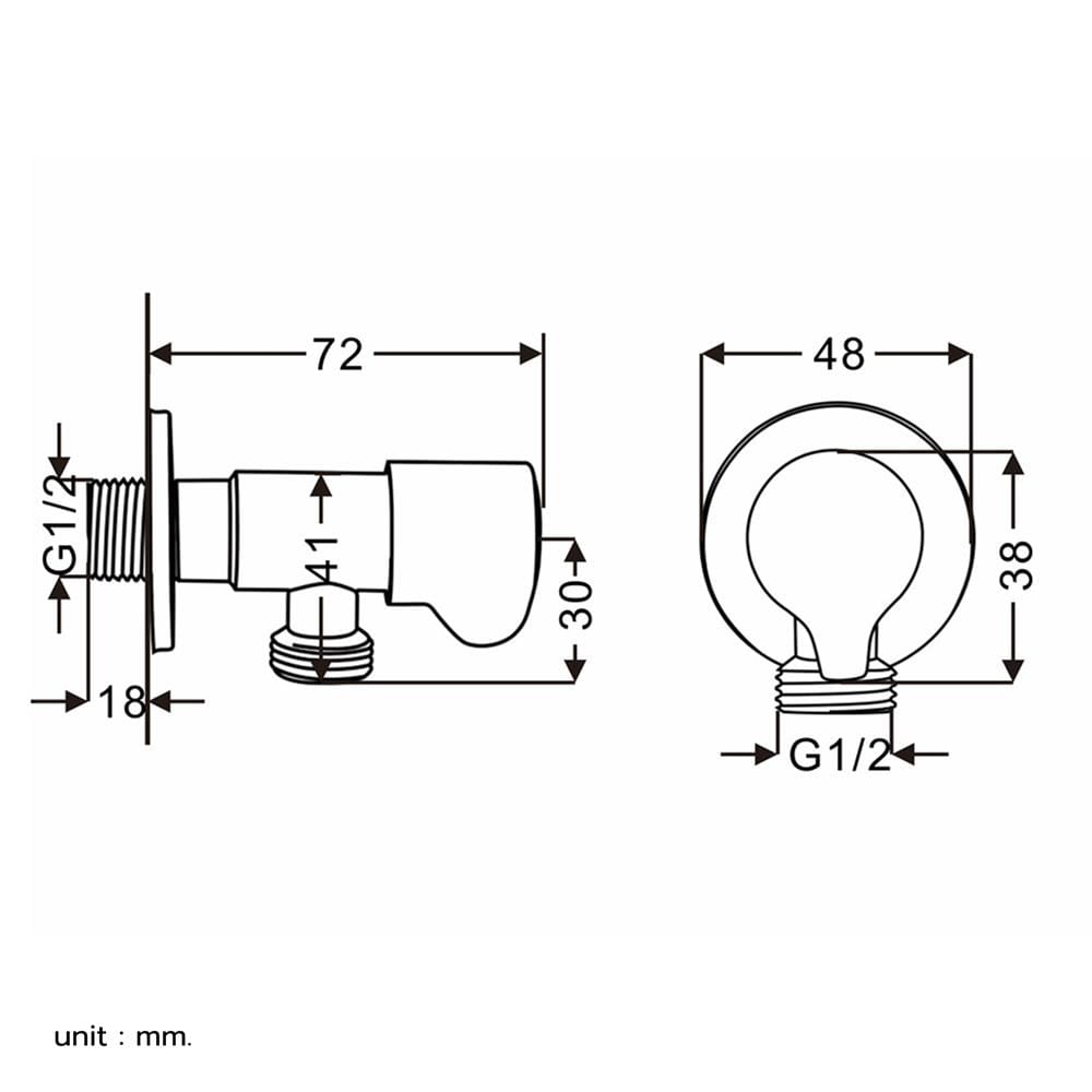 สต๊อปวาล์ว 1 ทาง RASLAND RA C321-CR-112233