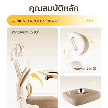 เก้าอี้สำนักงาน DELI E4983-WH-01 สีขาว/เทา_1