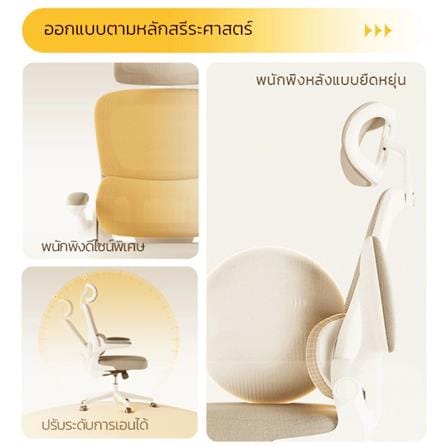 เก้าอี้สำนักงาน DELI E4983-WH-01 สีขาว/เทา_2