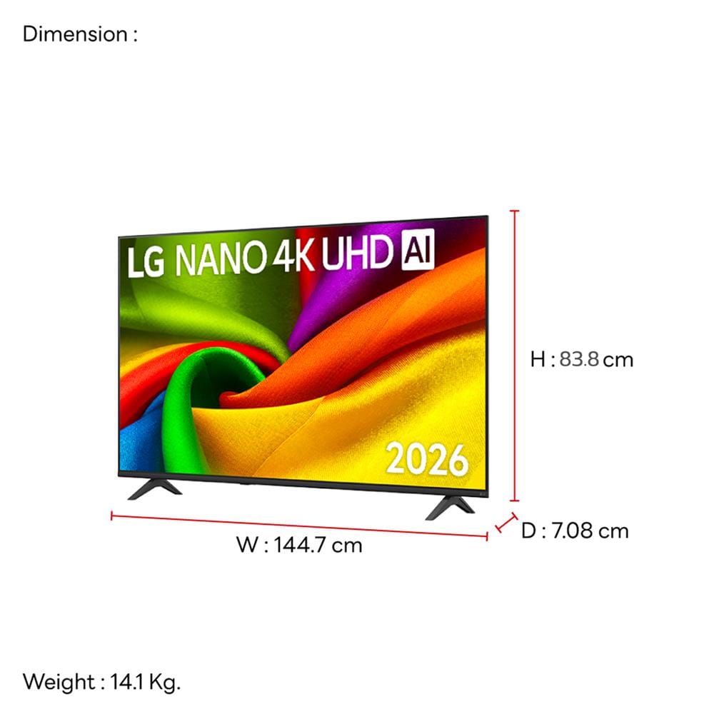 ทีวีแอลอีดี นาโน 65 นิ้ว LG (4K, LED, WEB OS) 65NU855BPSA