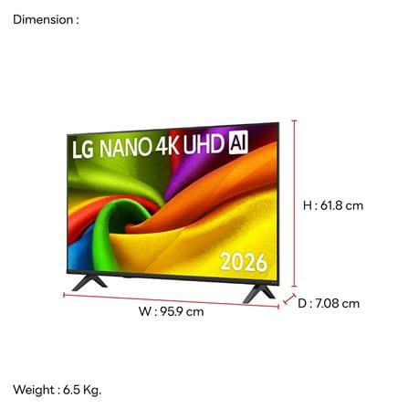 ทีวีแอลอีดี 43 นิ้ว LG (4K, LED, WEB OS) 43NU855BPSA_12