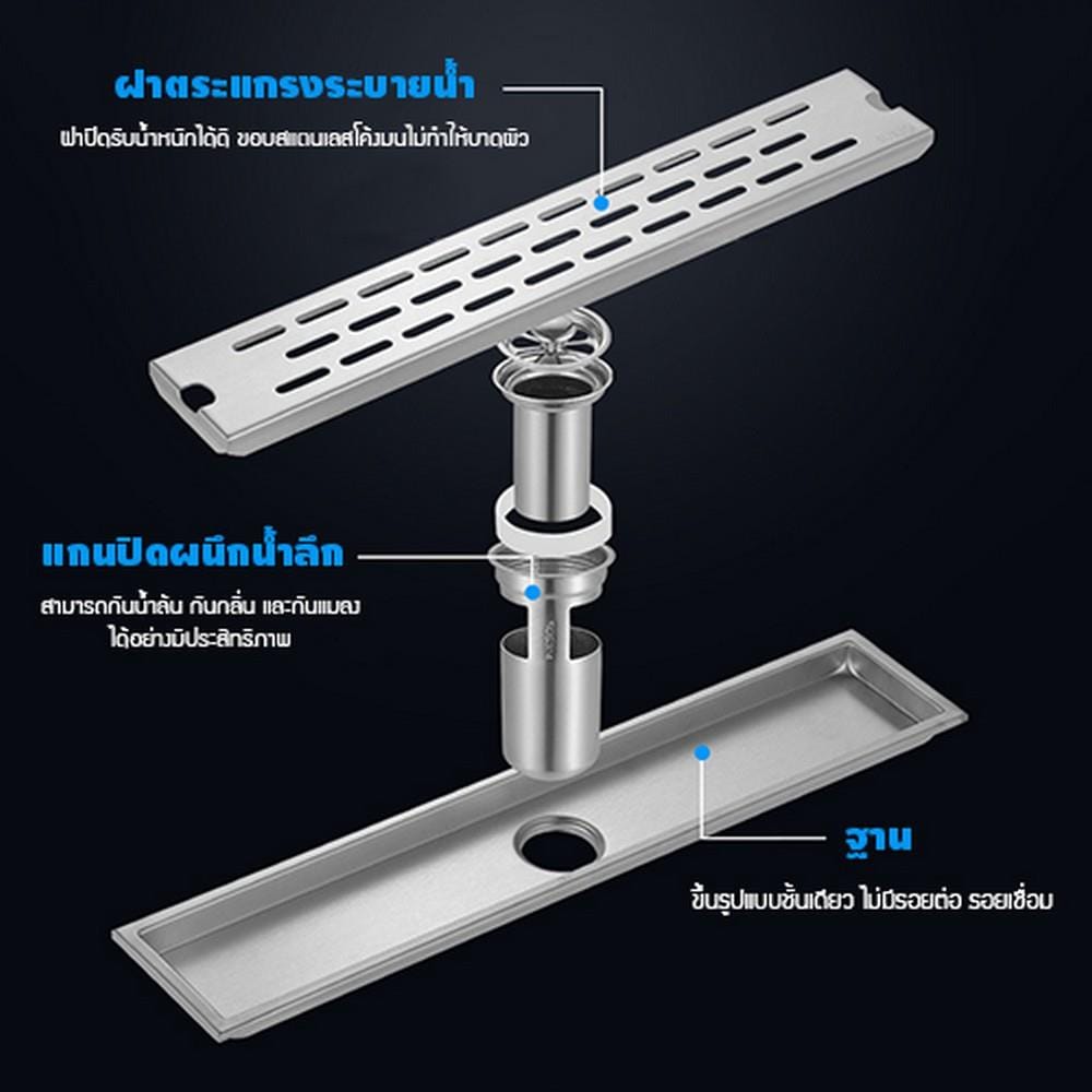 รางน้ำทิ้ง CASSA CL0287 40 ซม. สีเงิน