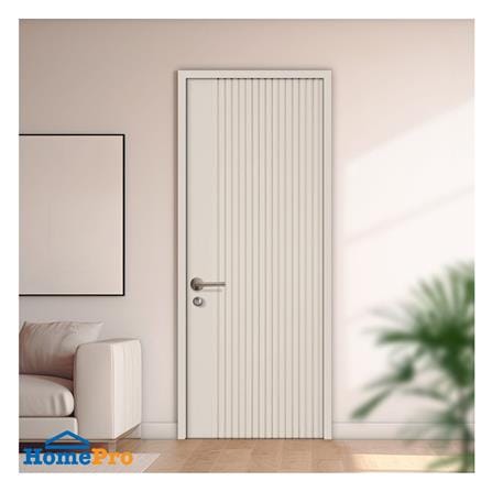 ประตูภายในโพลีสไตรีน ไม่เจาะลูกบิด LINEDEKOR VERTICAL 80x200 ซม. สีครีม_2