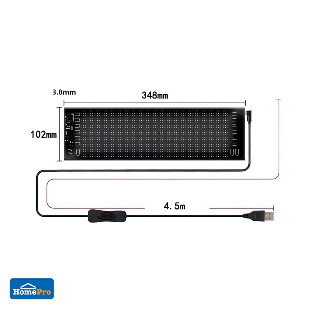 ป้ายไฟ LED HOMEPRO SMART PIXEL MATRIX 20x64 พิกเซล 10 วัตต์ RGB