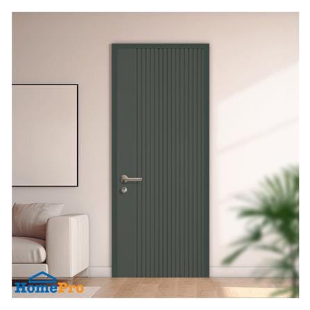 ประตูภายในโพลีสไตรีน ไม่เจาะลูกบิด LINEDEKOR VERTICAL 80x200 ซม. สีเขียวเข้มอมเทา_2