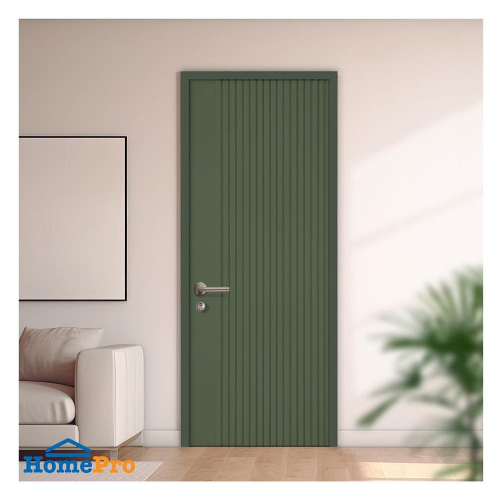 ประตูภายในโพลีสไตรีน ไม่เจาะลูกบิด LINEDEKOR VERTICAL 70x200 ซม. สีเขียวเข้ม