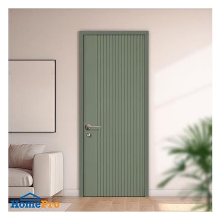 ประตูภายในโพลีสไตรีน ไม่เจาะลูกบิด LINEDEKOR VERTICAL 80x200 ซม. สีเขียวอ่อนอมเทา_2