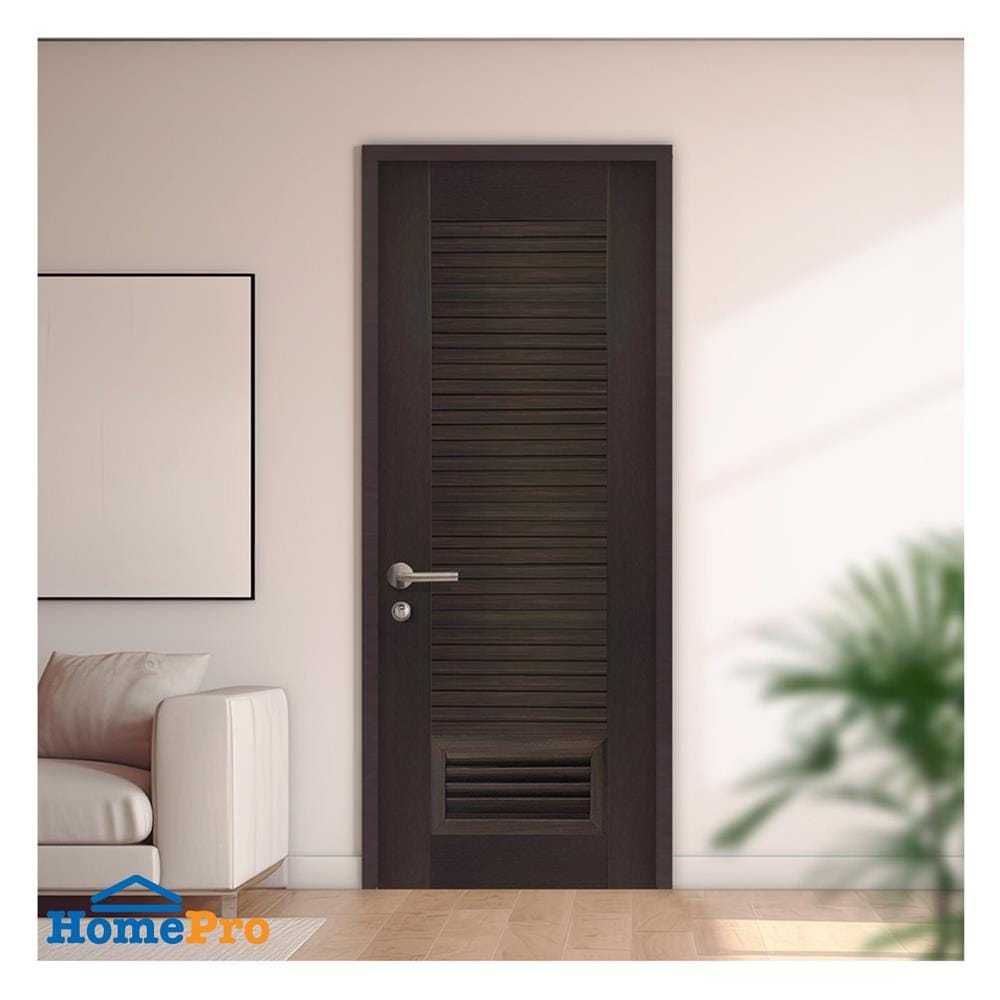 ประตูห้องน้ำโพลีสไตรีน ไม่เจาะลูกบิด LINDEKOR SIMPLE 90X200 ซม. สีโอ๊ค (เปิดด้านขวา เข้าด้านใน)
