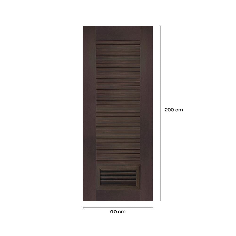ประตูห้องน้ำโพลีสไตรีน ไม่เจาะลูกบิด LINDEKOR SIMPLE 90X200 ซม. สีโอ๊ค (เปิดด้านขวา เข้าด้านใน)