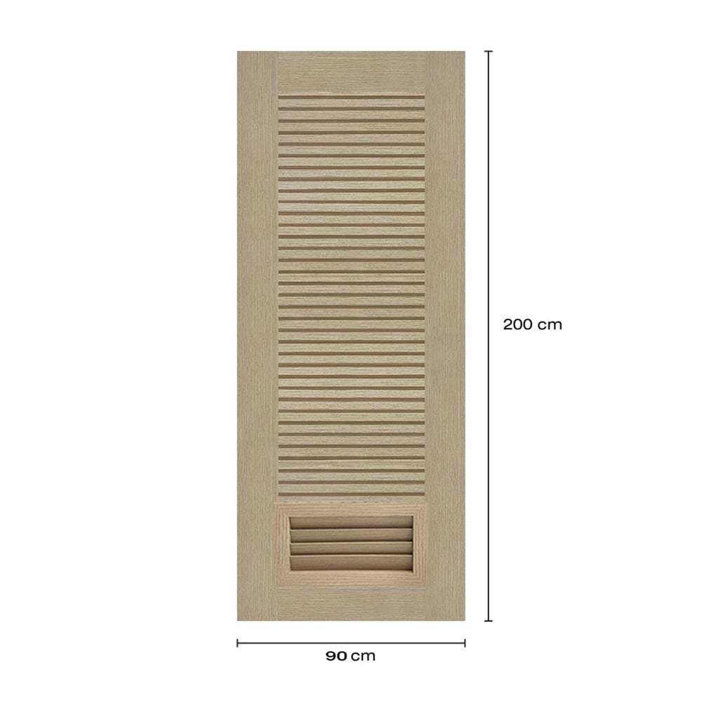 ประตูห้องน้ำโพลีสไตรีน ไม่เจาะลูกบิด LINDEKOR SIMPLE 90x200 ซม. สีบีชด้าน (เปิดด้านขวา เข้าด้านใน)
