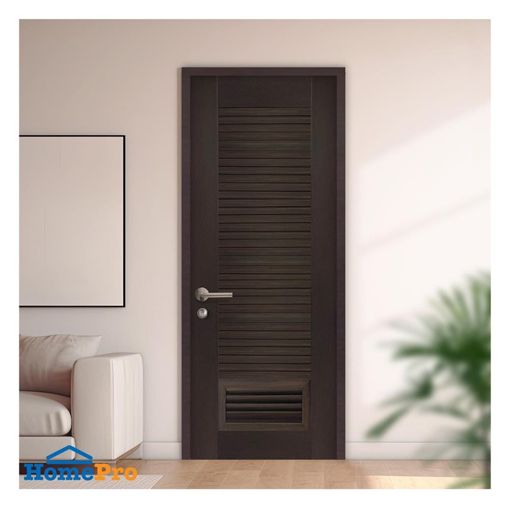 ประตูห้องน้ำโพลีสไตรีน ไม่เจาะลูกบิด LINDEKOR SIMPLE 80x200 ซม. สีโอ๊ค (เปิดด้านขวา เข้าด้านใน)