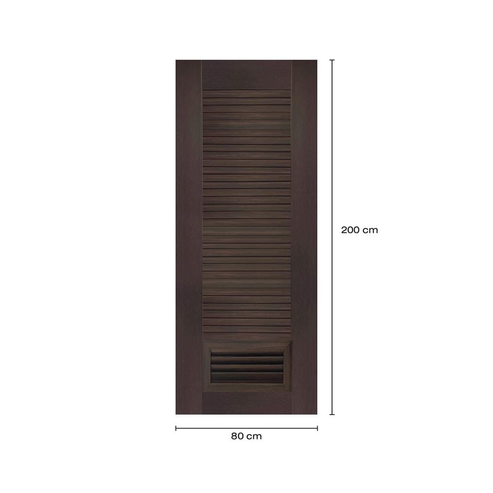 ประตูห้องน้ำโพลีสไตรีน ไม่เจาะลูกบิด LINDEKOR SIMPLE 80x200 ซม. สีโอ๊ค (เปิดด้านขวา เข้าด้านใน)