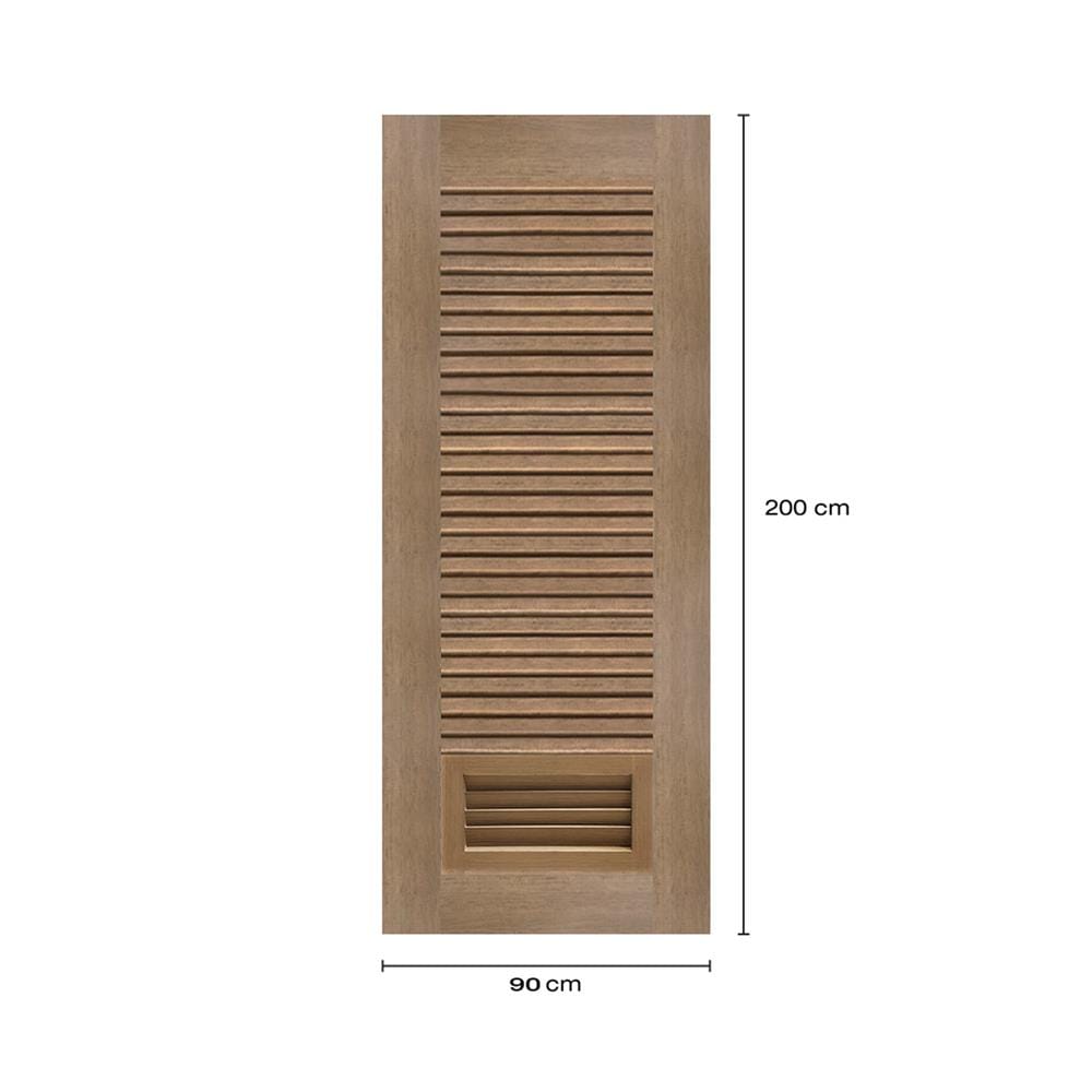 ประตูห้องน้ำโพลีสไตรีน ไม่เจาะลูกบิด LINDEKOR SIMPLE 90x200 ซม. สีสักด้าน (เปิดด้านขวา เข้าด้านใน)