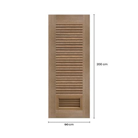 ประตูห้องน้ำโพลีสไตรีน ไม่เจาะลูกบิด LINDEKOR SIMPLE 90x200 ซม. สีสักด้าน (เปิดด้านขวา เข้าด้านใน)_5