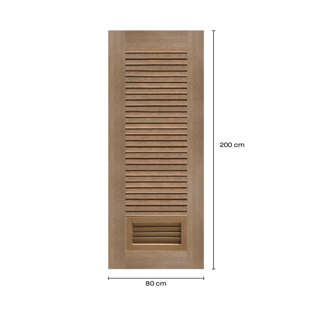 ประตูห้องน้ำโพลีสไตรีน ไม่เจาะลูกบิด LINDEKOR SIMPLE 80x200 ซม. สีสักด้าน (เปิดด้านขวา เข้าด้านใน)