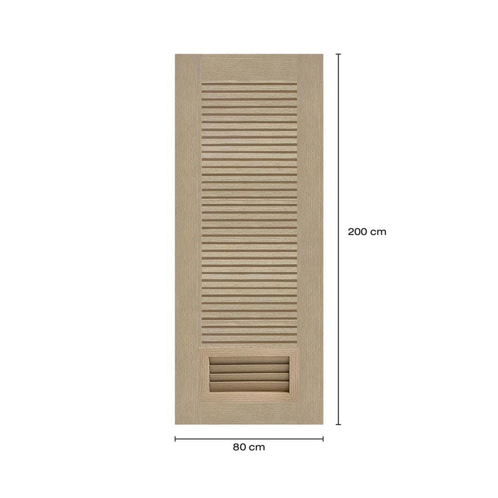 ประตูห้องน้ำโพลีสไตรีน ไม่เจาะลูกบิด LINDEKOR SIMPLE  80x200 ซม. สีบีชด้าน (เปิดด้านขวา เข้าด้านใน)