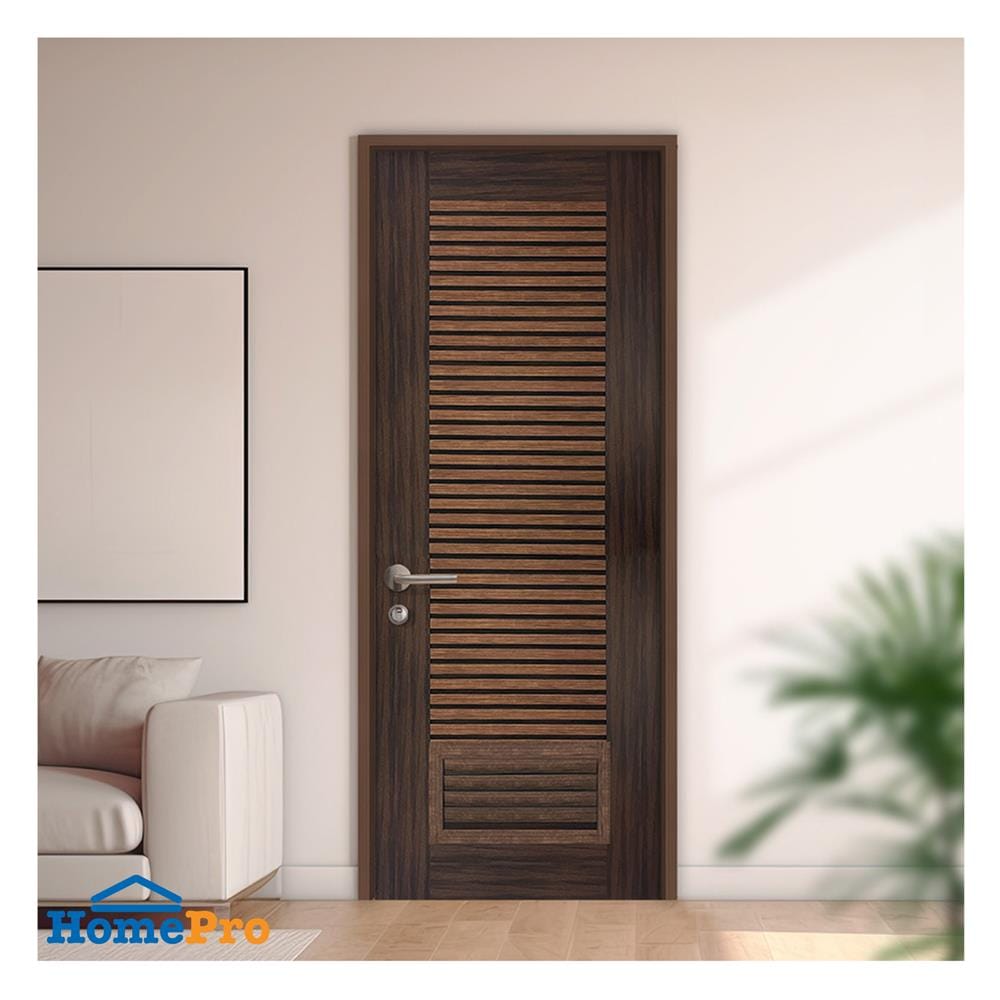 ประตูห้องน้ำโพลีสไตรีน ไม่เจาะลูกบิด LINDEKOR SIMPLE 70x200 ซม. สีโรสวู้ด (เปิดด้านขวา เข้าด้านใน)