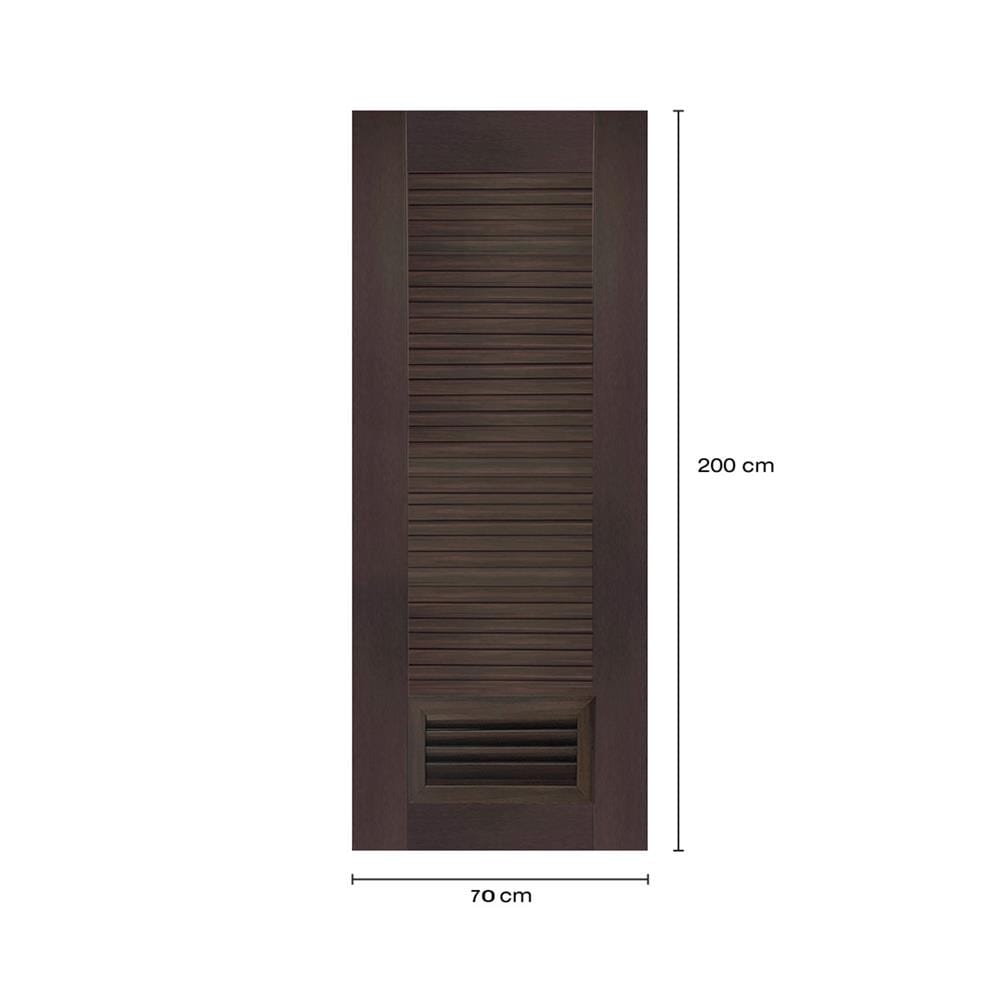 ประตูห้องน้ำโพลีสไตรีน ไม่เจาะลูกบิด LINDEKOR SIMPLE 70x200 ซม. สีโอ๊ค (เปิดด้านขวา เข้าด้านใน)