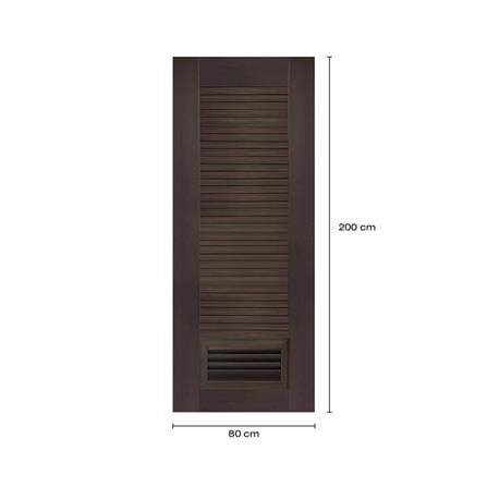 ประตูห้องน้ำโพลีสไตรีน ไม่เจาะลูกบิด LINDEKOR SIMPLE 80x200 ซม. สีโอ๊ค (เปิดด้านซ้าย เข้าด้านใน)_5