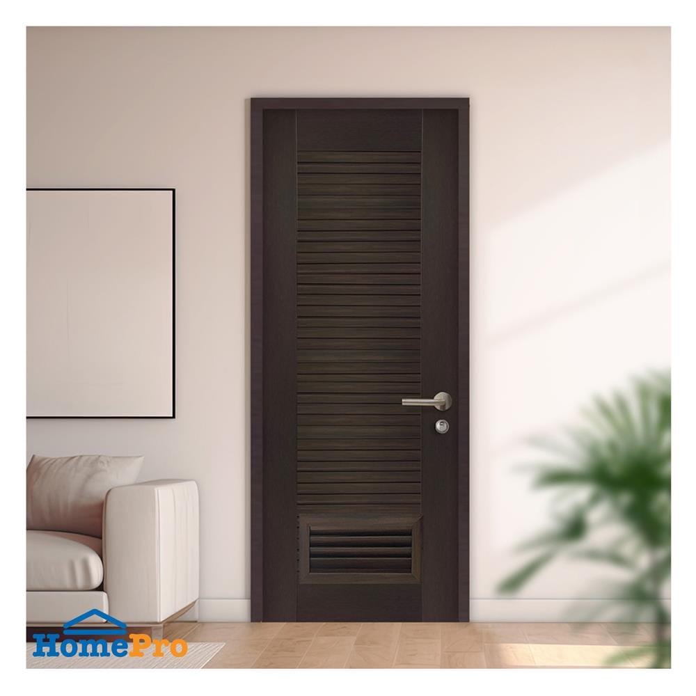 ประตูห้องน้ำโพลีสไตรีน ไม่เจาะลูกบิด LINDEKOR SIMPLE 70x200 ซม. สีโอ๊ค (เปิดด้านซ้าย เข้าด้านใน)