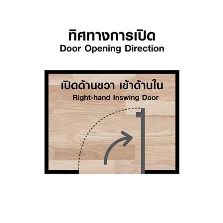 ประตูห้องน้ำโพลีสไตรีน ไม่เจาะลูกบิด LINDEKOR SIMPLE 70x200 ซม. สีสักด้าน (เปิดด้านขวา เข้าด้านใน)_4