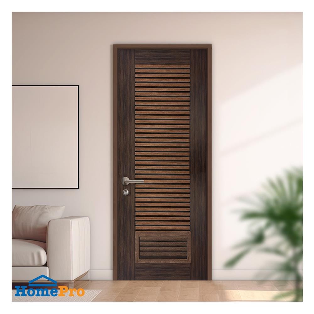 ประตูห้องน้ำโพลีสไตรีน ไม่เจาะลูกบิด LINDEKOR SIMPLE 90x200 ซม. สีโรสวู้ด (เปิดด้านขวา เข้าด้านใน)