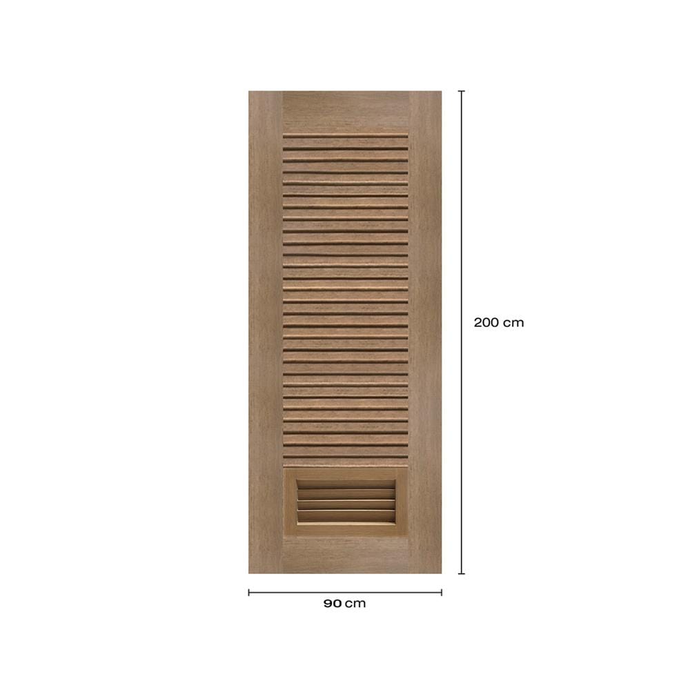 ประตูห้องน้ำโพลีสไตรีน ไม่เจาะลูกบิด LINDEKOR SIMPLE 90x200 ซม. สีสักด้าน (เปิดด้านซ้าย เข้าด้านใน)