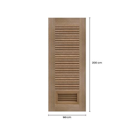 ประตูห้องน้ำโพลีสไตรีน ไม่เจาะลูกบิด LINDEKOR SIMPLE 90x200 ซม. สีสักด้าน (เปิดด้านซ้าย เข้าด้านใน)_5