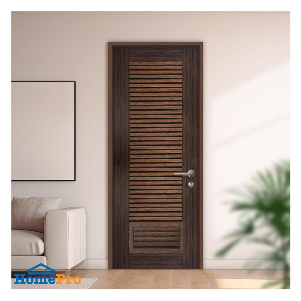 ประตูห้องน้ำโพลีสไตรีน ไม่เจาะลูกบิด LINDEKOR SIMPLE 90x200 ซม. สีโรสวู้ด (เปิดด้านซ้าย เข้าด้านใน)