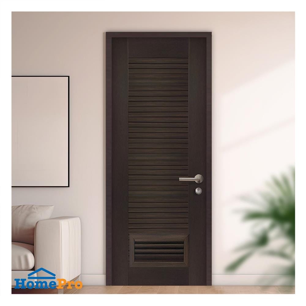 ประตูห้องน้ำโพลีสไตรีน ไม่เจาะลูกบิด LINDEKOR SIMPLE 90x200 ซม. สีโอ๊ค (เปิดด้านซ้าย เข้าด้านใน)