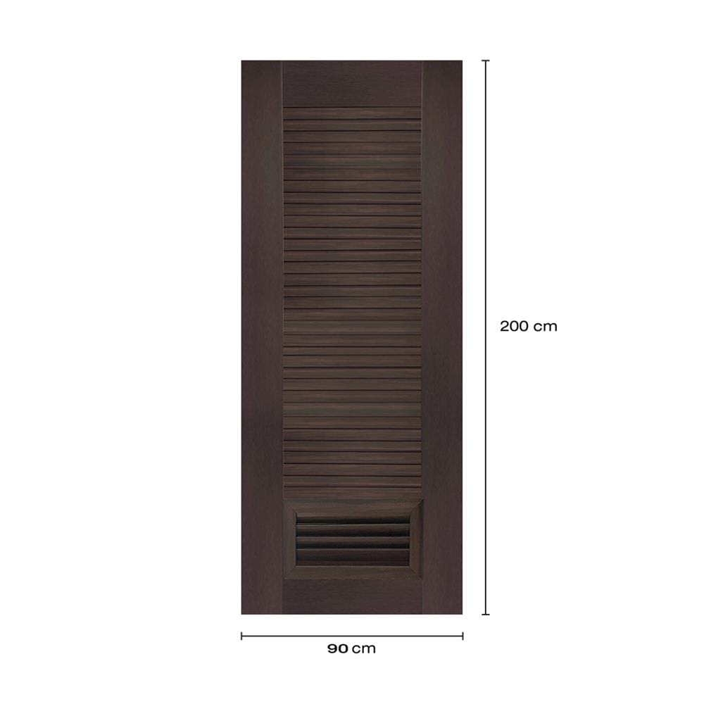 ประตูห้องน้ำโพลีสไตรีน ไม่เจาะลูกบิด LINDEKOR SIMPLE 90x200 ซม. สีโอ๊ค (เปิดด้านซ้าย เข้าด้านใน)