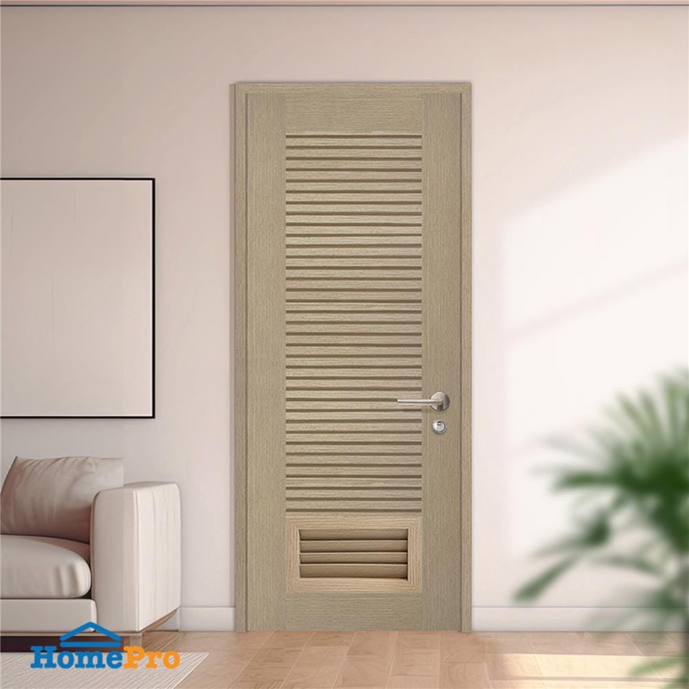 ประตูห้องน้ำโพลีสไตรีน ไม่เจาะลูกบิด LINDEKOR SIMPLE 90x200 ซม. สีบีชด้าน (เปิดด้านซ้าย เข้าด้านใน)