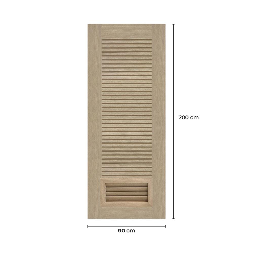 ประตูห้องน้ำโพลีสไตรีน ไม่เจาะลูกบิด LINDEKOR SIMPLE 90x200 ซม. สีบีชด้าน (เปิดด้านซ้าย เข้าด้านใน)