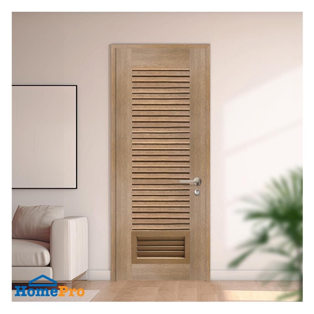 ประตูห้องน้ำโพลีสไตรีน ไม่เจาะลูกบิด LINDEKOR SIMPLE 80x200 ซม. สีสักด้าน (เปิดด้านซ้าย เข้าด้านใน)