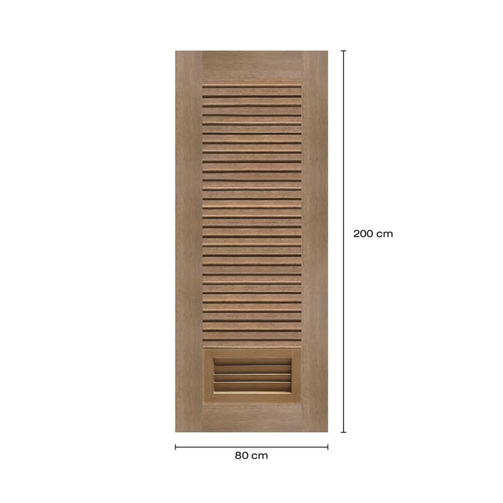 ประตูห้องน้ำโพลีสไตรีน ไม่เจาะลูกบิด LINDEKOR SIMPLE 80x200 ซม. สีสักด้าน (เปิดด้านซ้าย เข้าด้านใน)