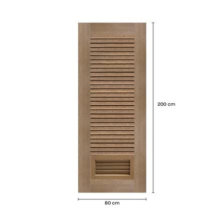 ประตูห้องน้ำโพลีสไตรีน ไม่เจาะลูกบิด LINDEKOR SIMPLE 80x200 ซม. สีสักด้าน (เปิดด้านซ้าย เข้าด้านใน)_5