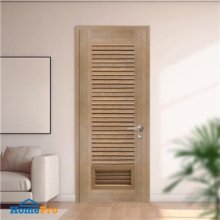 ประตูห้องน้ำโพลีสไตรีน ไม่เจาะลูกบิด LINDEKOR SIMPLE 70x200 ซม. สีสักด้าน (เปิดด้านซ้าย เข้าด้านใน)_3