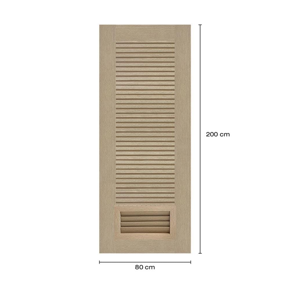 ประตูห้องน้ำโพลีสไตรีน ไม่เจาะลูกบิด LINDEKOR SIMPLE 80x200 ซม. สีบีชด้าน (เปิดด้านซ้าย เข้าด้านใน)