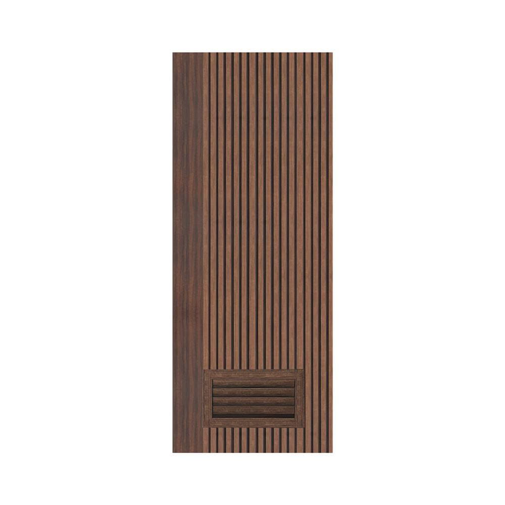 ประตูห้องน้ำโพลีสไตรีน ไม่เจาะลูกบิด LINDEKOR VERTICAL 80x200 ซม. สีโรสวู้ด (เปิดด้านขวา เข้าด้านใน)