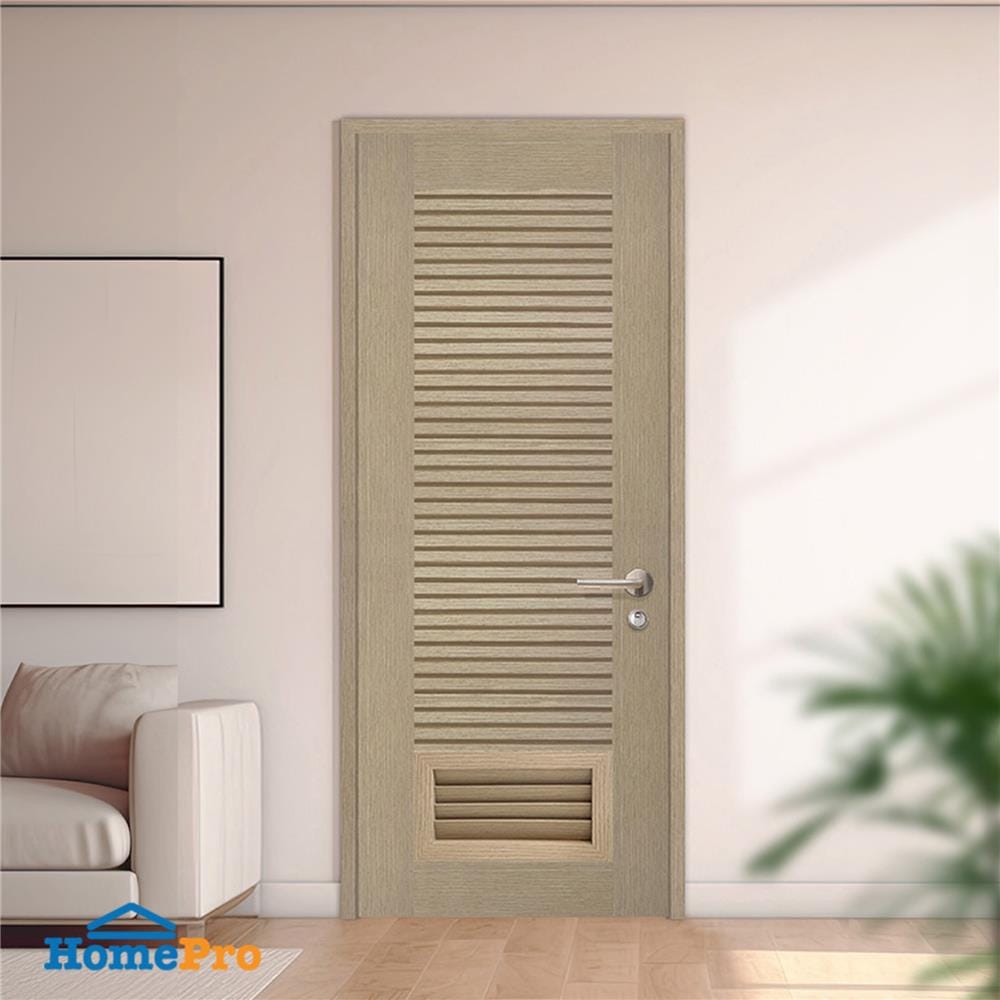 ประตูห้องน้ำโพลีสไตรีน ไม่เจาะลูกบิด LINDEKOR SIMPLE 70x200 ซม. สีบีชด้าน (เปิดด้านซ้าย เข้าด้านใน)