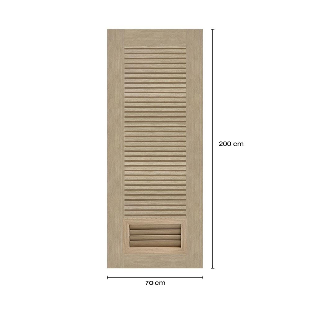 ประตูห้องน้ำโพลีสไตรีน ไม่เจาะลูกบิด LINDEKOR SIMPLE 70x200 ซม. สีบีชด้าน (เปิดด้านซ้าย เข้าด้านใน)