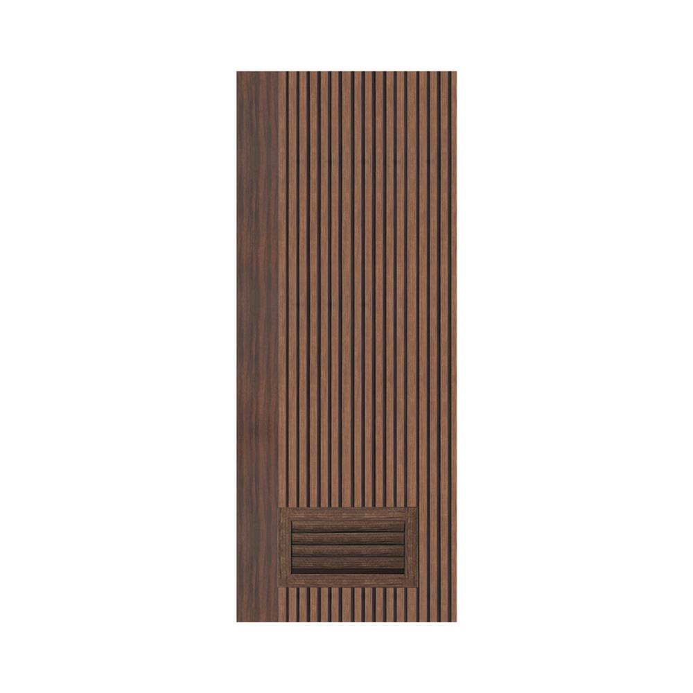 ประตูห้องน้ำโพลีสไตรีน ไม่เจาะลูกบิด LINDEKOR VERTICAL 90x200 ซม. สีโรสวู้ด (เปิดด้านขวา เข้าด้านใน)