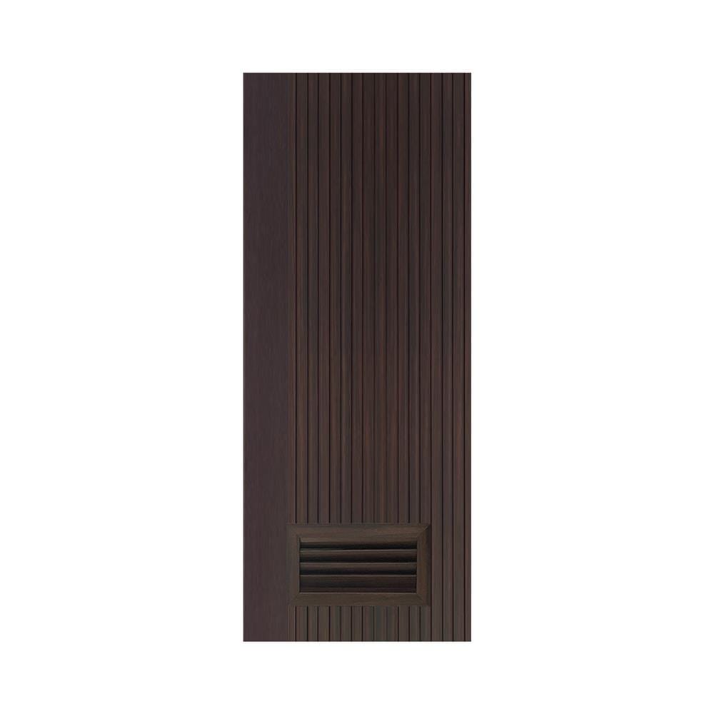 ประตูห้องน้ำโพลีสไตรีน ไม่เจาะลูกบิด LINDEKOR VERTICAL 70x200 ซม. สีโอ๊ค (เปิดด้านขวา เข้าด้านใน)