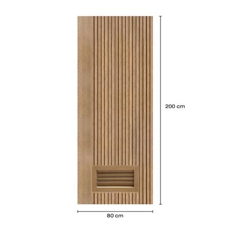 ประตูห้องน้ำโพลีสไตรีน ไม่เจาะลูกบิด LINDEKOR VERTICAL 80x200 ซม. สีสักด้าน (เปิดด้านขวา เข้าด้านใน)_5