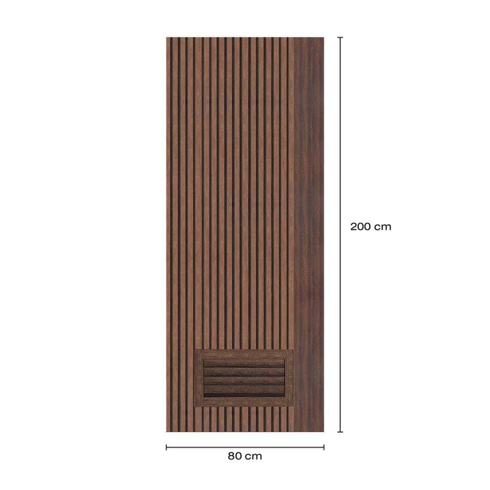 ประตูห้องน้ำโพลีสไตรีน ไม่เจาะลูกบิด LINDEKOR VERTICAL 80x200 ซม. สีโรสวู้ด (เปิดด้านซ้าย เข้าด้านใน)