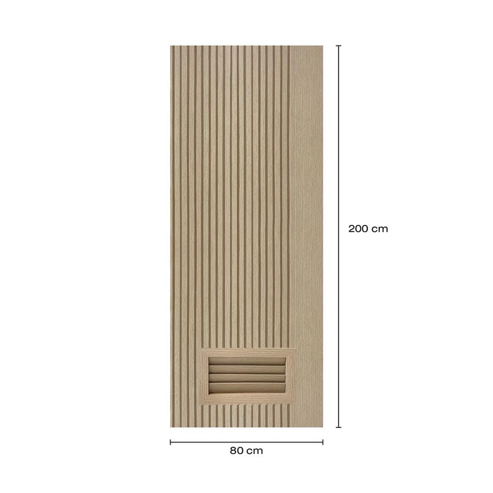 ประตูห้องน้ำโพลีสไตรีน ไม่เจาะลูกบิด LINDEKOR VERTICAL 80x200 ซม. สีบีชด้าน (เปิดด้านซ้าย เข้าด้านใน)
