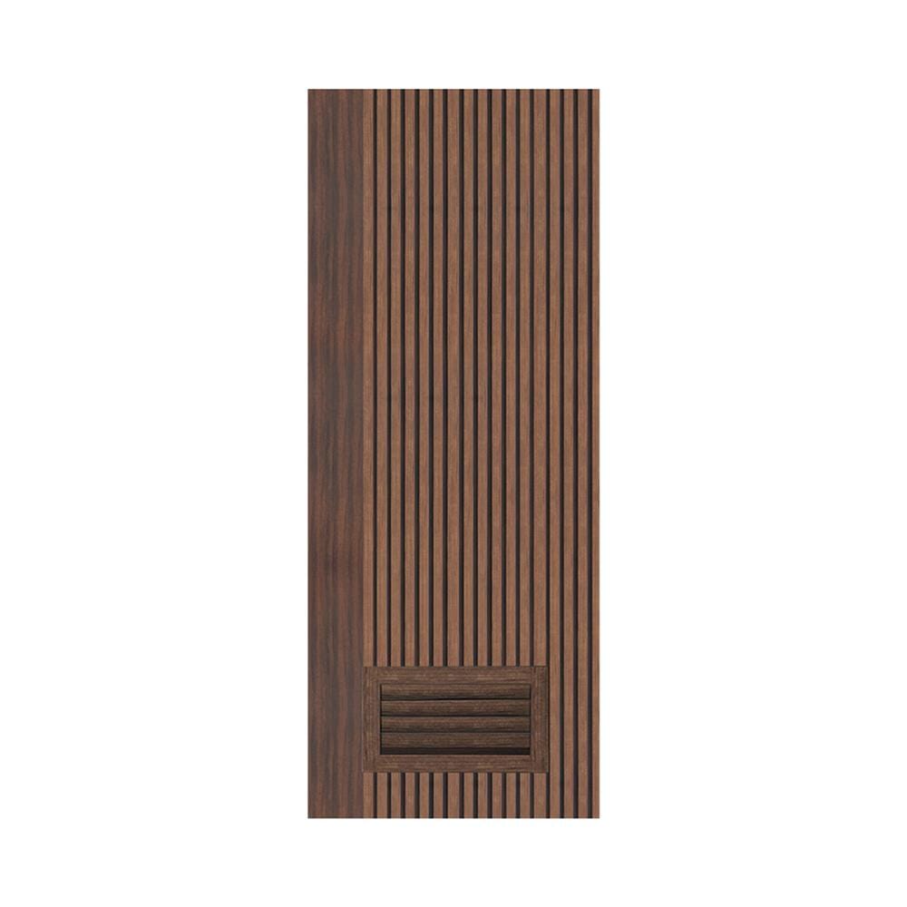 ประตูห้องน้ำโพลีสไตรีน ไม่เจาะลูกบิด LINDEKOR VERTICAL 70x200 ซม. สีโรสวู้ด (เปิดด้านขวา เข้าด้านใน)