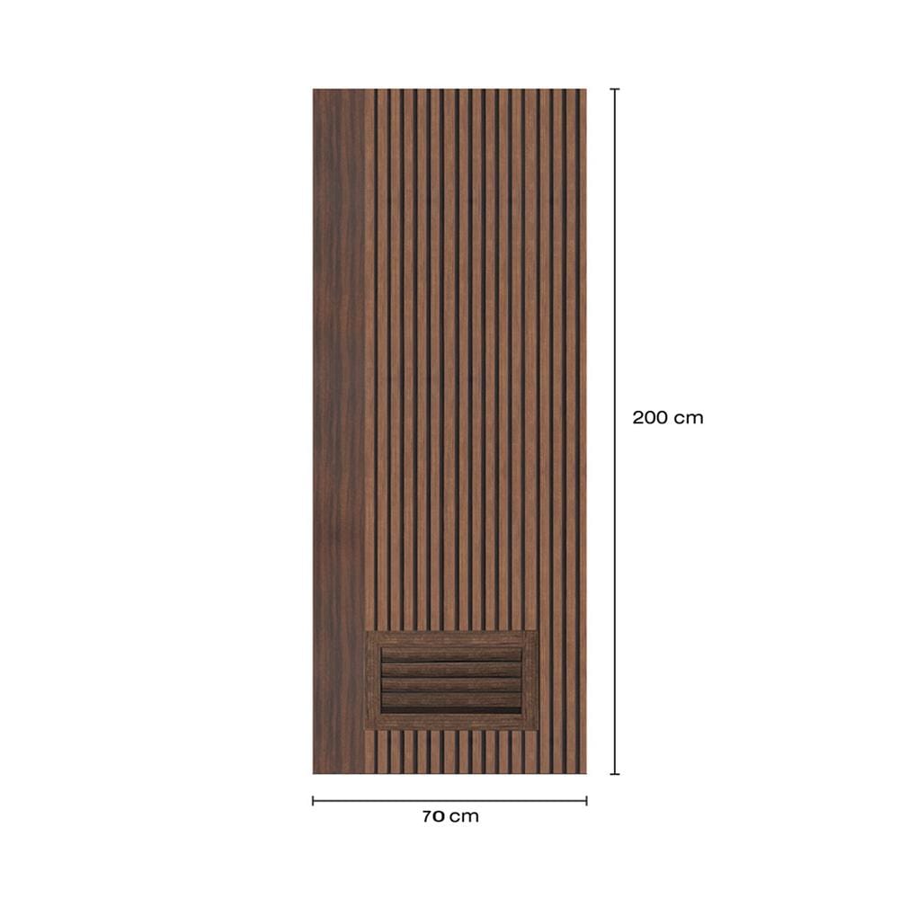 ประตูห้องน้ำโพลีสไตรีน ไม่เจาะลูกบิด LINDEKOR VERTICAL 70x200 ซม. สีโรสวู้ด (เปิดด้านขวา เข้าด้านใน)