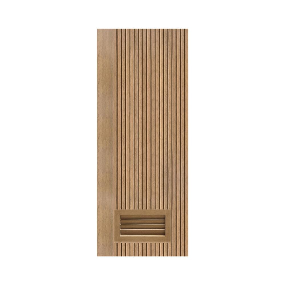 ประตูห้องน้ำโพลีสไตรีน ไม่เจาะลูกบิด LINDEKOR VERTICAL 90x200 ซม. สีสักด้าน (เปิดด้านขวา เข้าด้านใน)