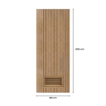 ประตูห้องน้ำโพลีสไตรีน ไม่เจาะลูกบิด LINDEKOR VERTICAL 90x200 ซม. สีสักด้าน (เปิดด้านขวา เข้าด้านใน)_5